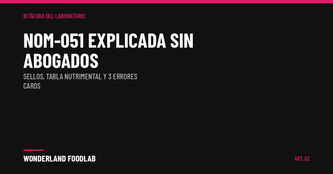 NOM-051 explicada sin abogados: sellos, tabla nutrimental y los 3 errores que cuestan reimpresiones